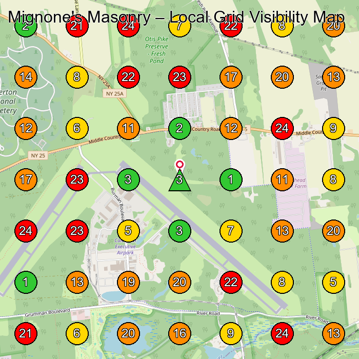 Mignone's Masonry Masonry Contractor GeoGrid ranking map for None